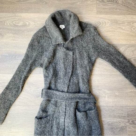 Aritzia Wilfred Long Cardigan Sweater Duster Mohair Wool Blend Belted Gray XXS - Picture 9 of 16